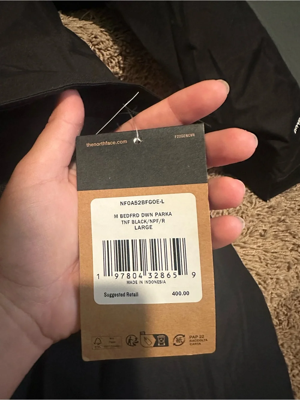 The North Face Black Men's Insulated Parka with Faux Fur Hood